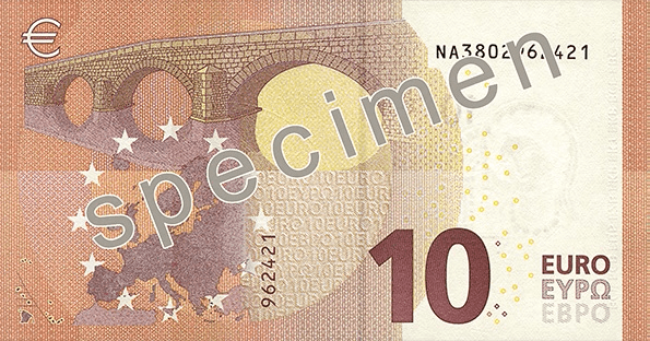 Billet de 10 euro — Deuxième série « Europa » (depuis 2013) — verso