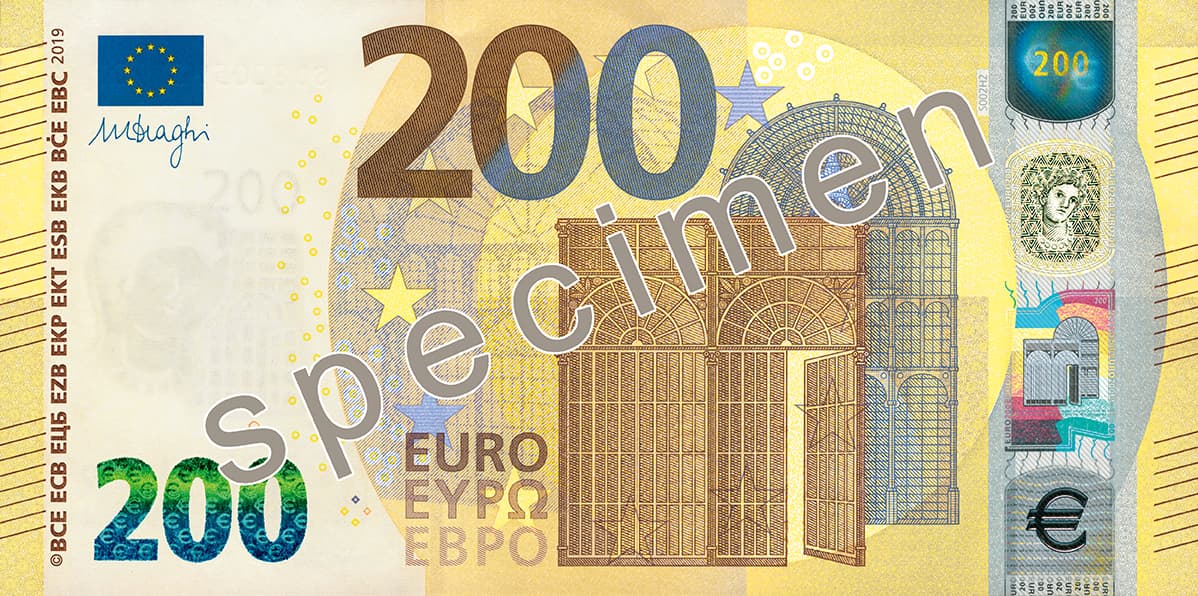 Billet de 200 euro — Deuxième série « Europa » (depuis 2013) — recto
