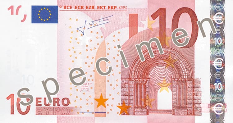 Billet de 10 euro — Première série (2002 – 2013) — recto