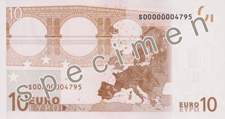 Billet de 10 euro — Première série (2002 – 2013) — verso