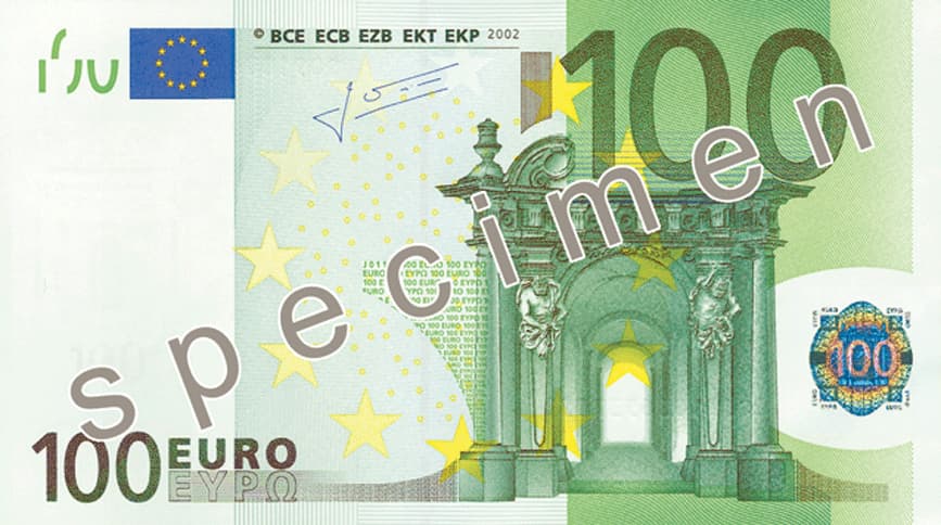 Billet de 100 euro — Première série (2002 – 2013) — recto