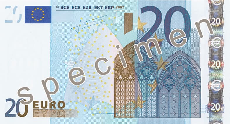 Billet de 20 euro — Première série (2002 – 2013) — recto
