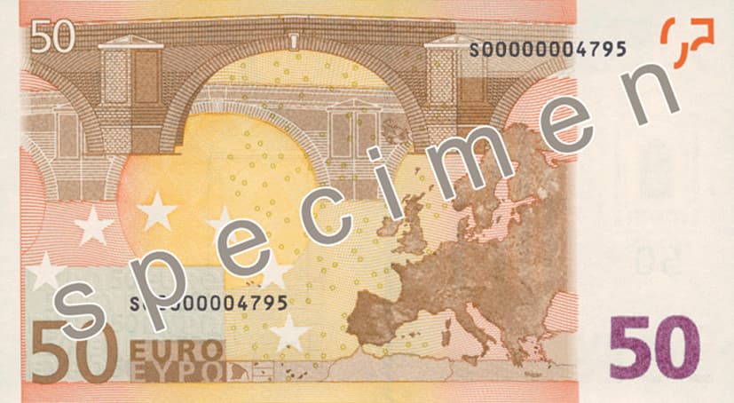 Billet de 50 euro — Première série (2002 – 2013) — verso